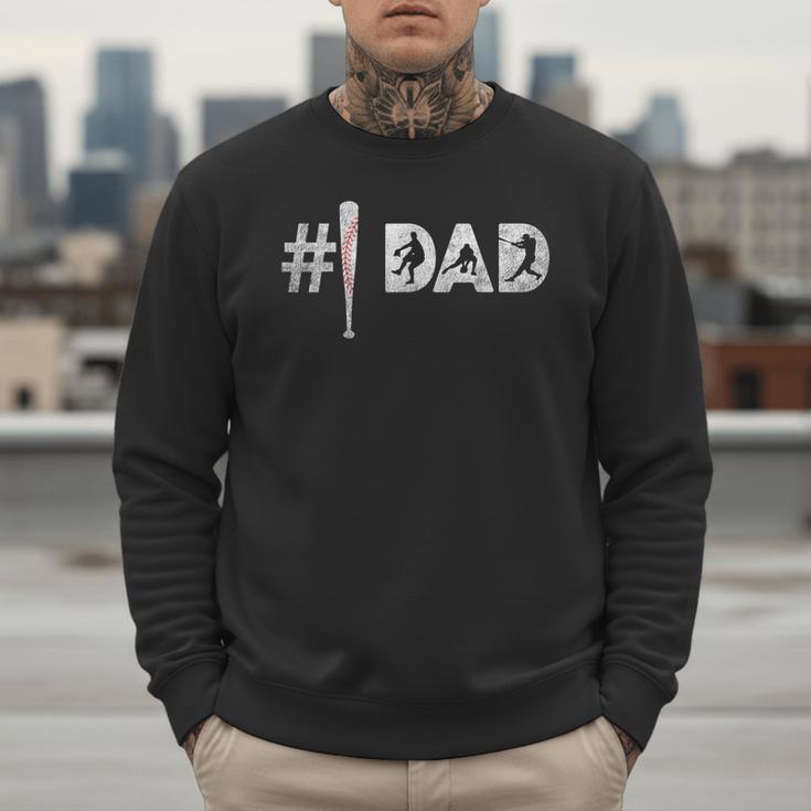 Baseball Player Number One Baseball Dad Father's Day Men Sweatshirt Baseball Player Number One Baseball Dad Father's Day Men Sweatshirt