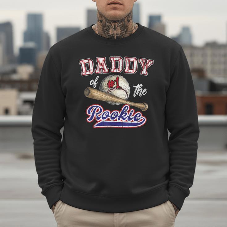 Birthday Baseball Dad Daddy Of The 1st One Rookie Vintage Men Sweatshirt
