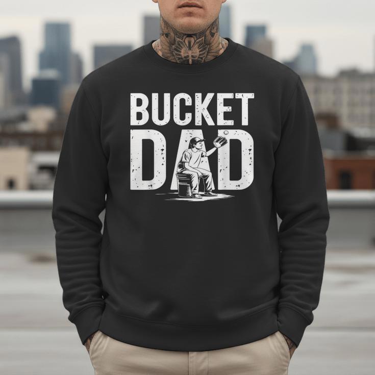 Bucket Dad Softball Dad Baseball Dad Coach Bucket Men Sweatshirt
