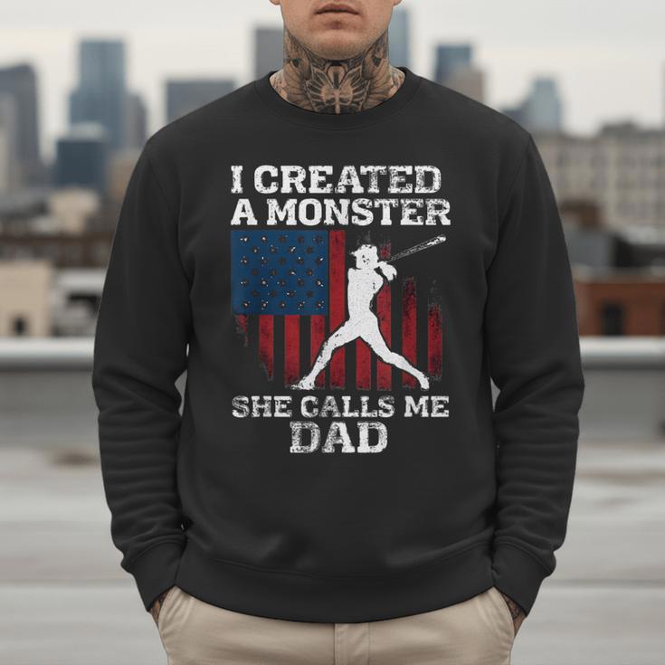 I Created Monster She Calls Me Dad Baseball Dad Men Sweatshirt I Created Monster She Calls Me Dad Baseball Dad Men Sweatshirt