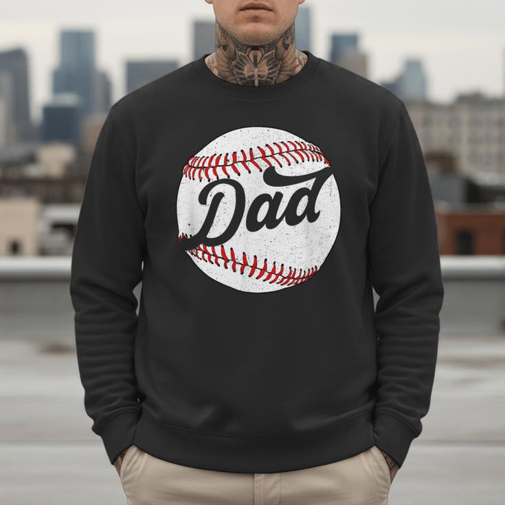 Dad Baseball Ball Vintage Groovy Baseball Daddy Fathers Day Men Sweatshirt Dad Baseball Ball Vintage Groovy Baseball Daddy Fathers Day Men Sweatshirt