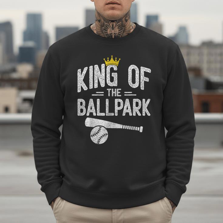 Dad Baseball For Men Baseball Dad King Of Ballpark Men Sweatshirt