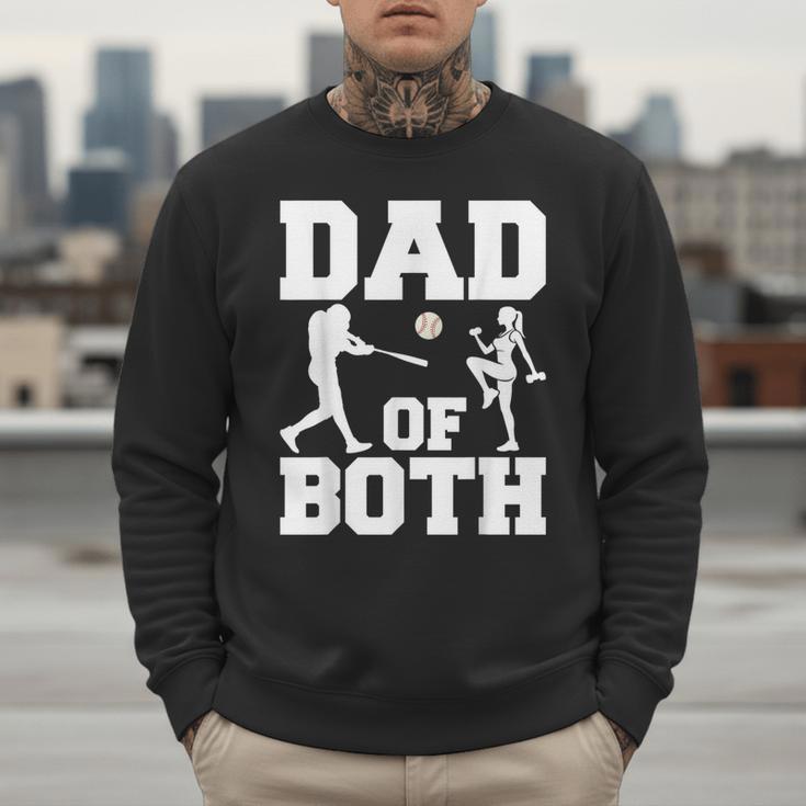 Dad Of Both Gymnastics Baseball Dad Men Sweatshirt Dad Of Both Gymnastics Baseball Dad Men Sweatshirt