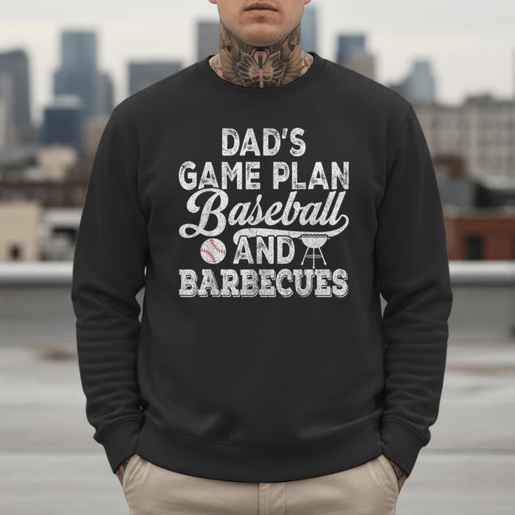 Dad's Game Plan Baseball & Barbecues Baseball Dad BBQ Gill Men Sweatshirt