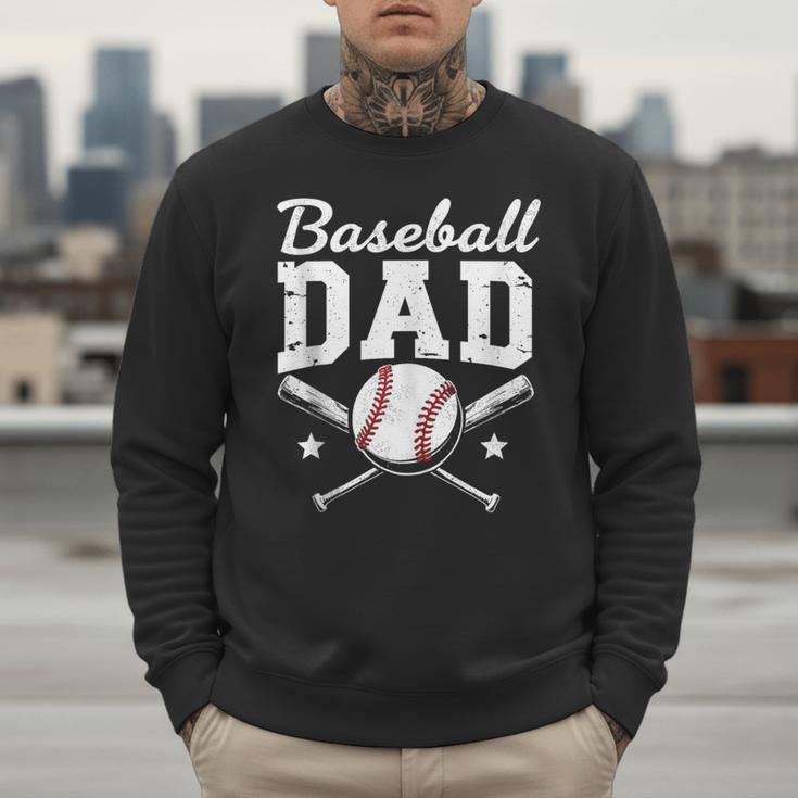 Fathers Cute Vintage Baseball Dad Sport Lovers Batter Player Men Sweatshirt