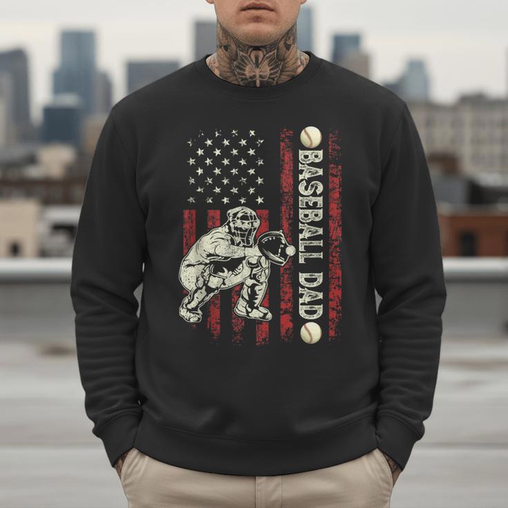 Fathers Day Baseball Dad Flag Dad Men Baseball Catcher Men Sweatshirt Fathers Day Baseball Dad Flag Dad Men Baseball Catcher Men Sweatshirt