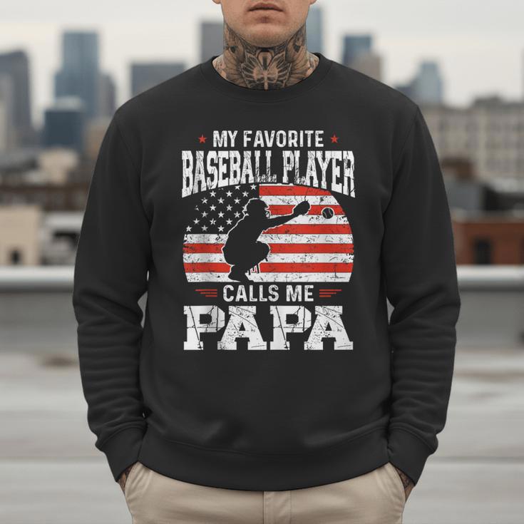 My Favorite Baseball Player Calls Me Papa Baseball Dad Men Sweatshirt My Favorite Baseball Player Calls Me Papa Baseball Dad Men Sweatshirt