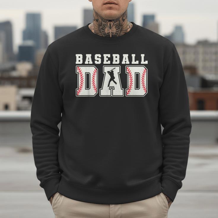 Groovy Baseball Dad Father Happy Fathers Day Sports Game Day Men Sweatshirt