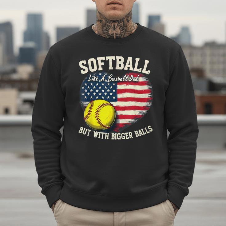 Patriotic US Flag Softball Dad Like A Baseball Dad Men Sweatshirt Patriotic US Flag Softball Dad Like A Baseball Dad Men Sweatshirt