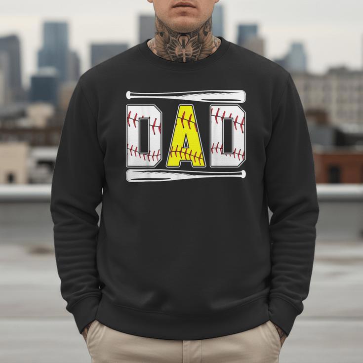 Softball Baseball Dad Of Ballers Baseball Softball Dad Men Sweatshirt