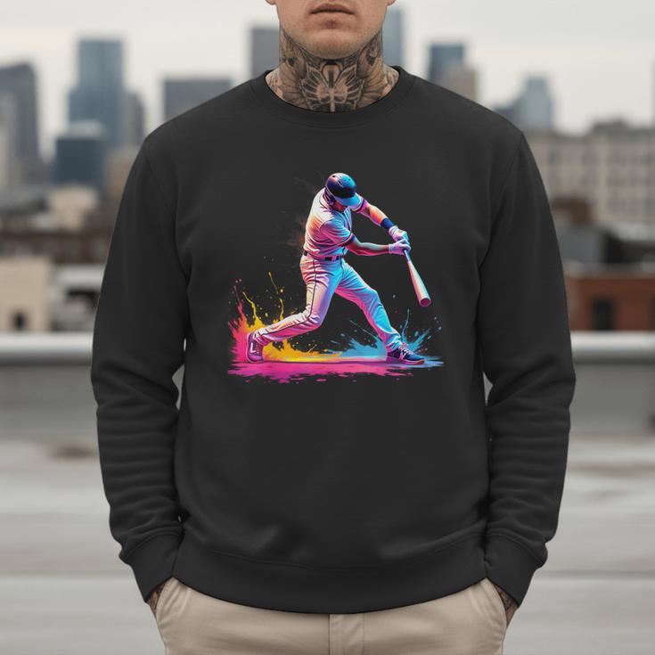 Tie Dye Baseball Dad Fathers Day Men Sweatshirt