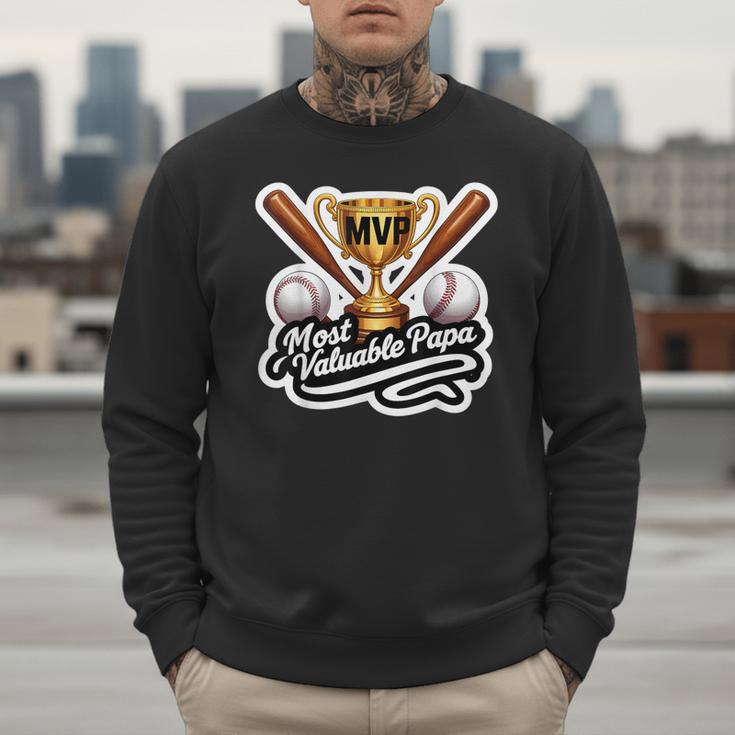 Most Valuable Papa Baseball Dad Coach Player Father's Day Men Sweatshirt Most Valuable Papa Baseball Dad Coach Player Father's Day Men Sweatshirt