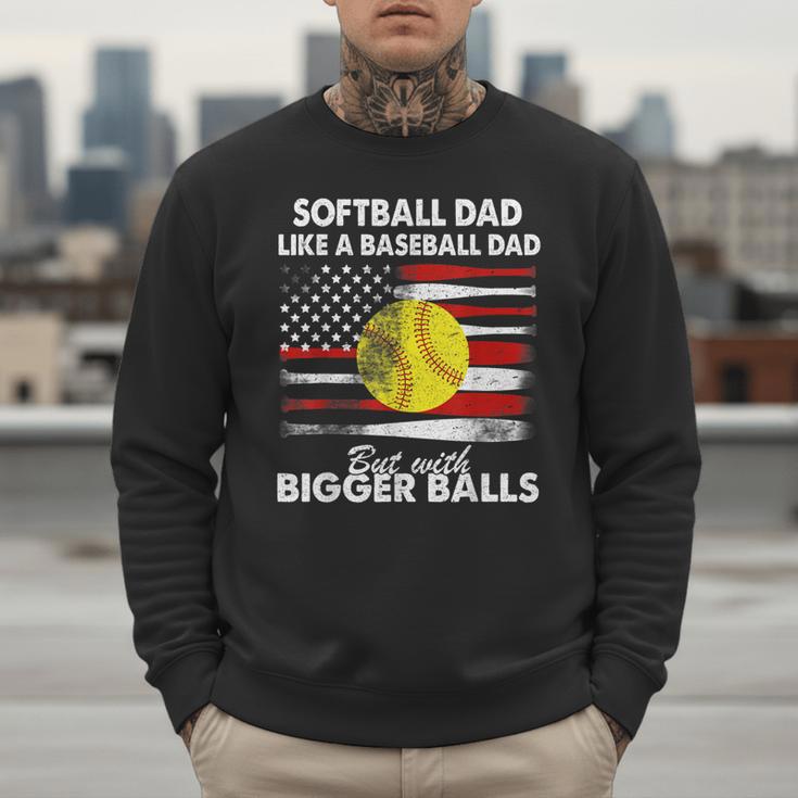Vintage Softball Dad Like A Baseball Dad US Flag Fathers Day Men Sweatshirt Vintage Softball Dad Like A Baseball Dad US Flag Fathers Day Men Sweatshirt