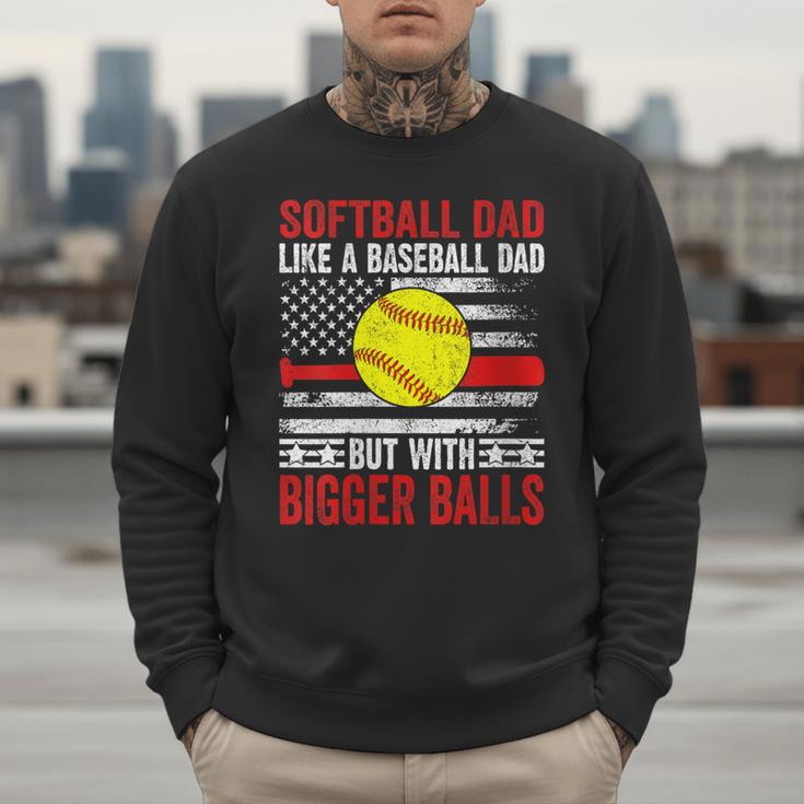 Vintage Softball Dad Like A Baseball Dad US Flag Men Sweatshirt Vintage Softball Dad Like A Baseball Dad US Flag Men Sweatshirt