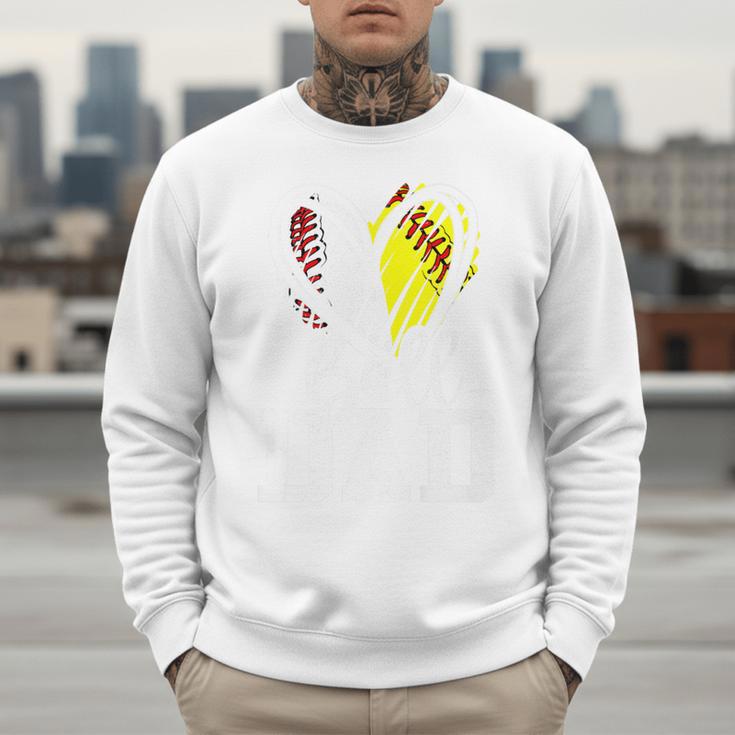 Ball Dad Softball Baseball Dad Daddy Premium Men Sweatshirt