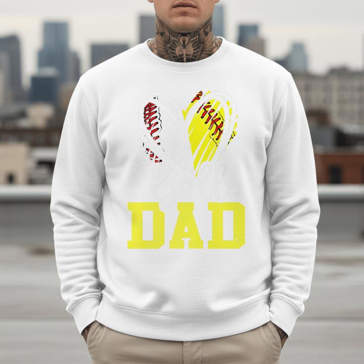 Ball Dad Softball Baseball Dad Fathers Day Premium Men Sweatshirt
