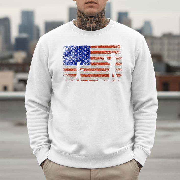 Baseball Coach Baseball Dad American Flag Premium Men Sweatshirt