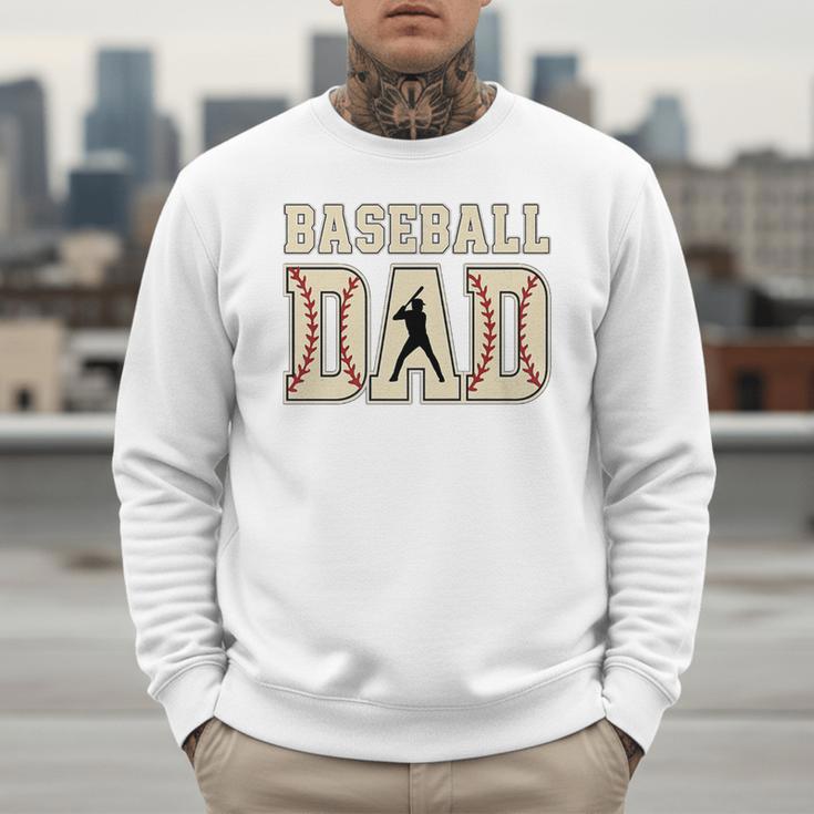 Baseball Dad Distressed Bold Stitch Graphic Sports Father Premium Men Sweatshirt Baseball Dad Distressed Bold Stitch Graphic Sports Father Premium Men Sweatshirt