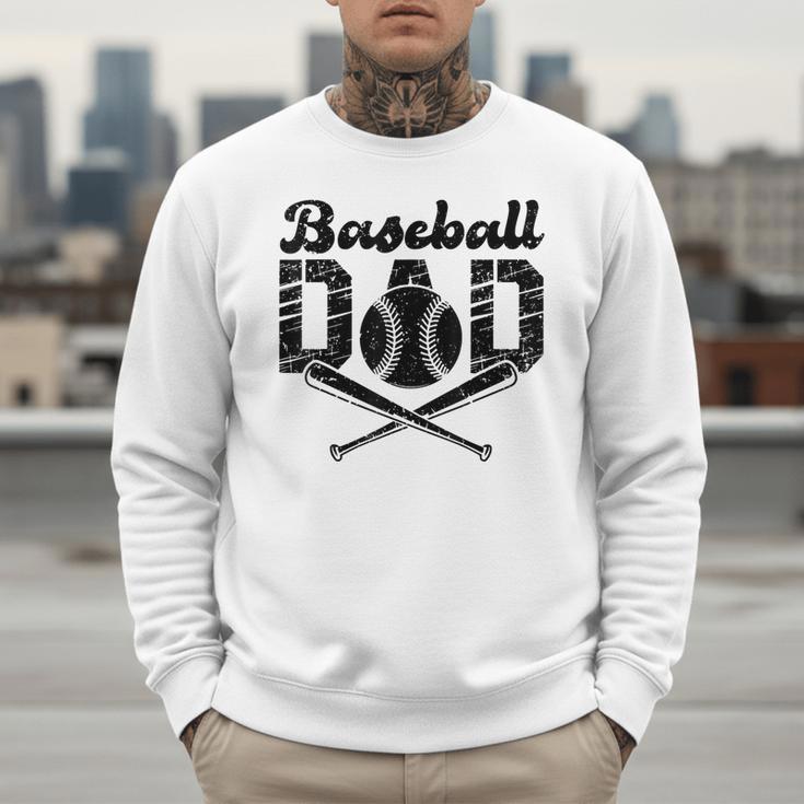 Baseball Dad Happy Fathers Day For Men Wife Daughter Son Men Sweatshirt