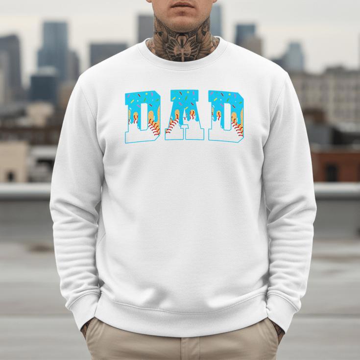 Baseball Dad Ice Cream Drip Happy Fathers Day Premium Men Sweatshirt