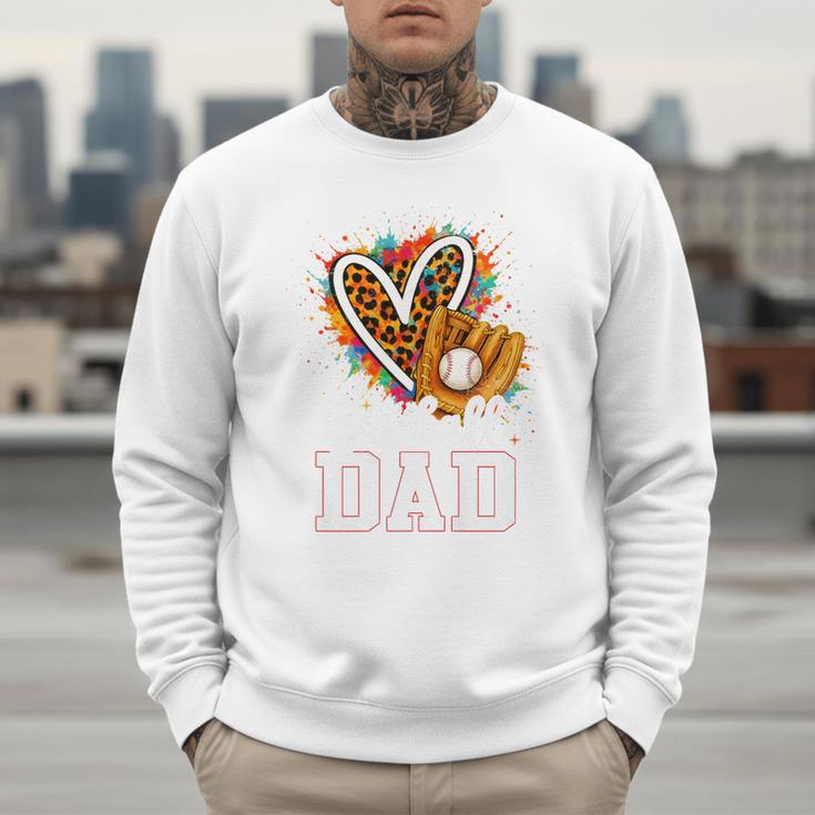 Baseball Dad Leopard Heart Colorful Premium Men Sweatshirt Baseball Dad Leopard Heart Colorful Premium Men Sweatshirt