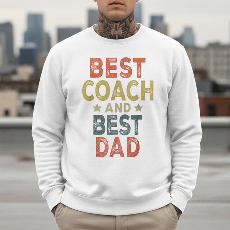 Baseball Dad For Men Vintage Best Coach And Best Dad Men Sweatshirt