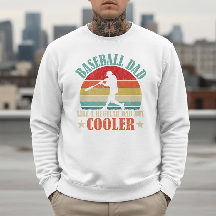 Baseball Dad Like A Regular Dad But Cooler Father's Day Premium Men Sweatshirt