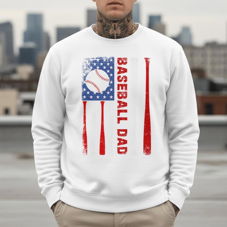 Baseball Dad USA American Flag Father's Day 4th Of July Premium Men Sweatshirt Baseball Dad USA American Flag Father's Day 4th Of July Premium Men Sweatshirt