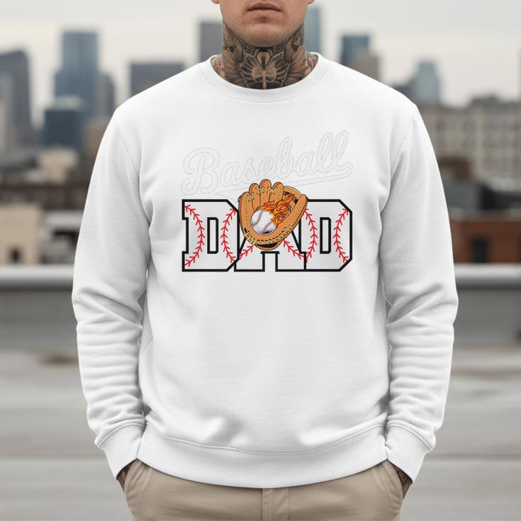 Baseball Dad Vintage Sports Fathers Day Baseball Fan Premium Men Sweatshirt