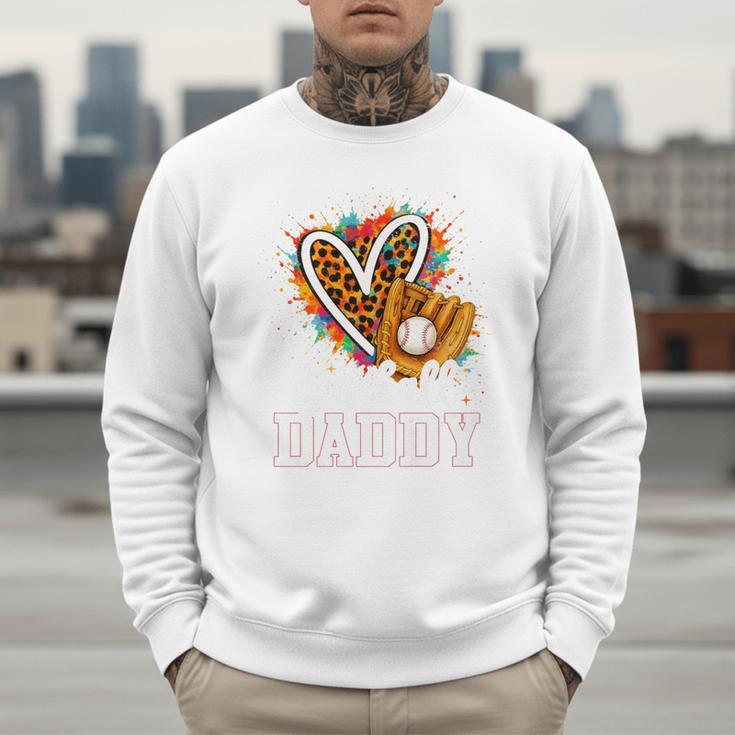 Baseball Daddy Leopard Heart Colorful Premium Men Sweatshirt Baseball Daddy Leopard Heart Colorful Premium Men Sweatshirt