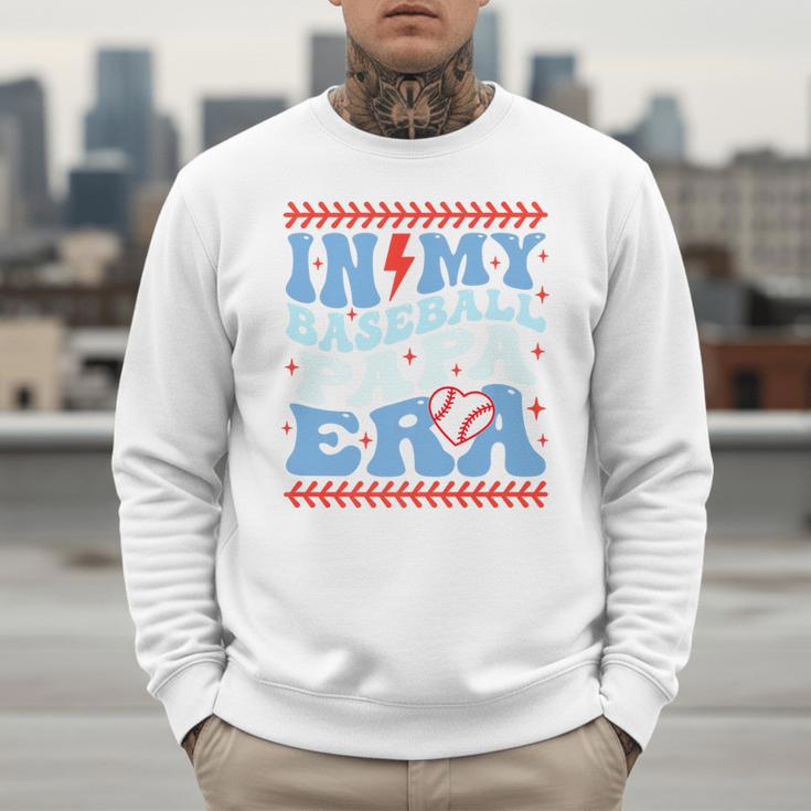 In My Baseball Papa Era Groovy Baseball Dad Family Matching Premium Men Sweatshirt In My Baseball Papa Era Groovy Baseball Dad Family Matching Premium Men Sweatshirt