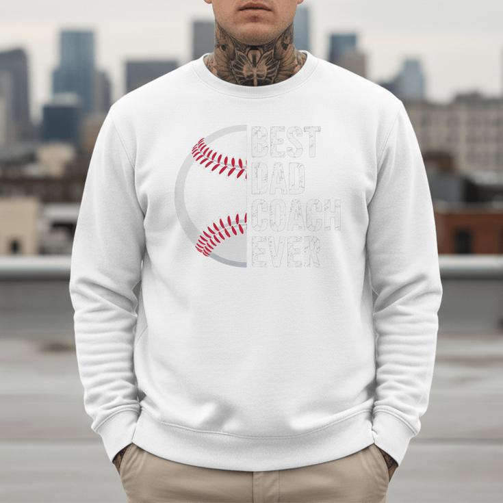 Best Baseball Dad Coach Ever Retro Father Baseball Coach Dad Premium Men Sweatshirt