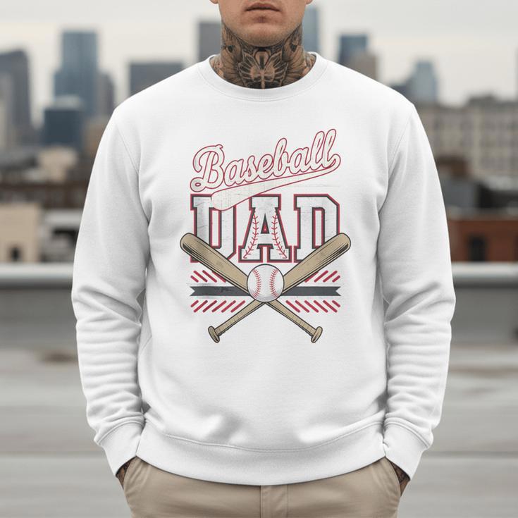 Best Baseball Dad Ever Vintage Baseball Daddy Father's Day Men Sweatshirt