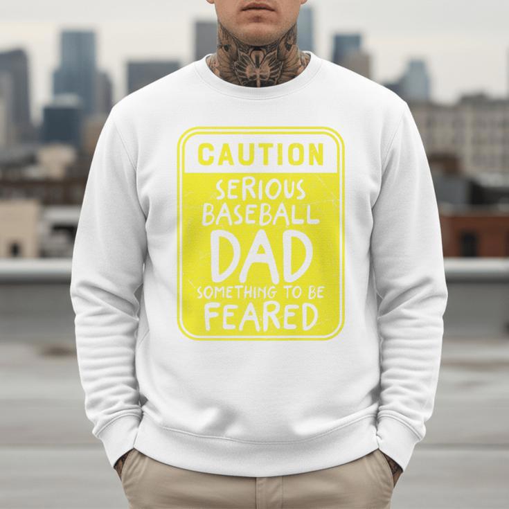 Caution Serious Baseball Dad Something To Be Feared Premium Men Sweatshirt
