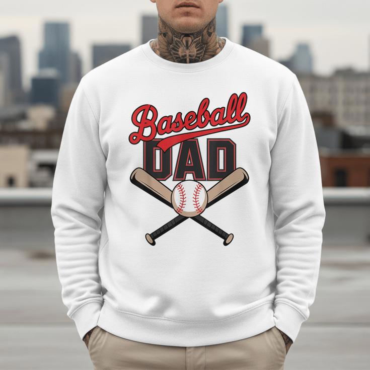 Father's Day Baseball Dad Daddy Vintage Game Day Boys Kids Men Sweatshirt