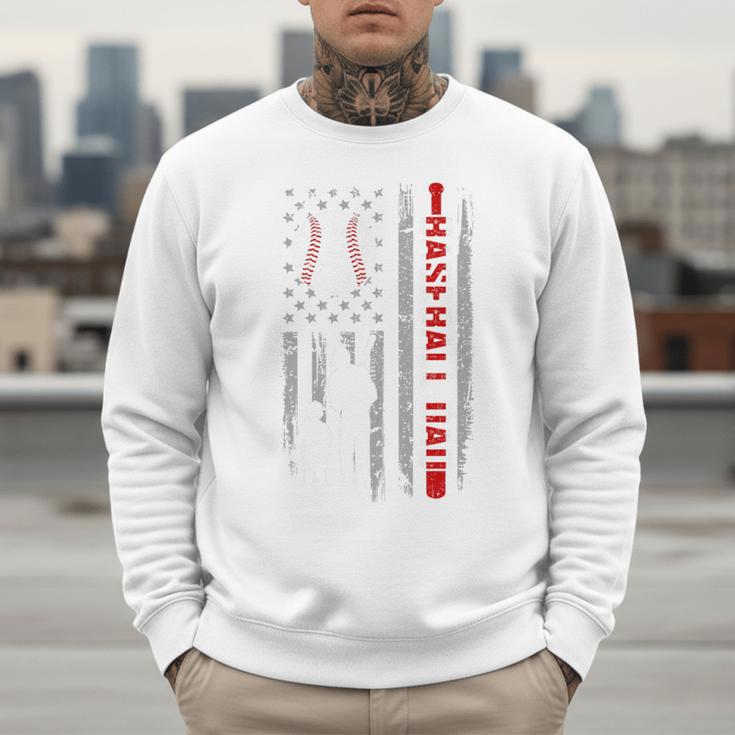 Father's Day USA Flag Patriotic Baseball Dad Premium Men Sweatshirt Father's Day USA Flag Patriotic Baseball Dad Premium Men Sweatshirt