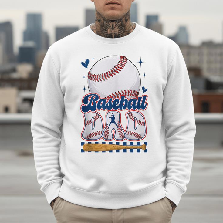 Groovy Baseball Dad Daddy Father Happy Fathers Day Men Guys Men Sweatshirt