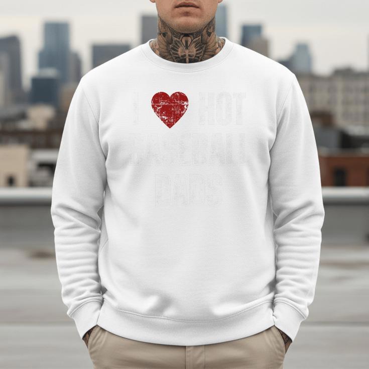 I Love Hot Baseball Dads Red Hearts Premium Men Sweatshirt I Love Hot Baseball Dads Red Hearts Premium Men Sweatshirt