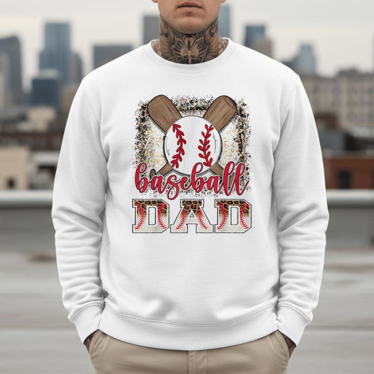 Retro Baseball Dad Leopard Proud Ball Dad Men Sweatshirt Retro Baseball Dad Leopard Proud Ball Dad Men Sweatshirt