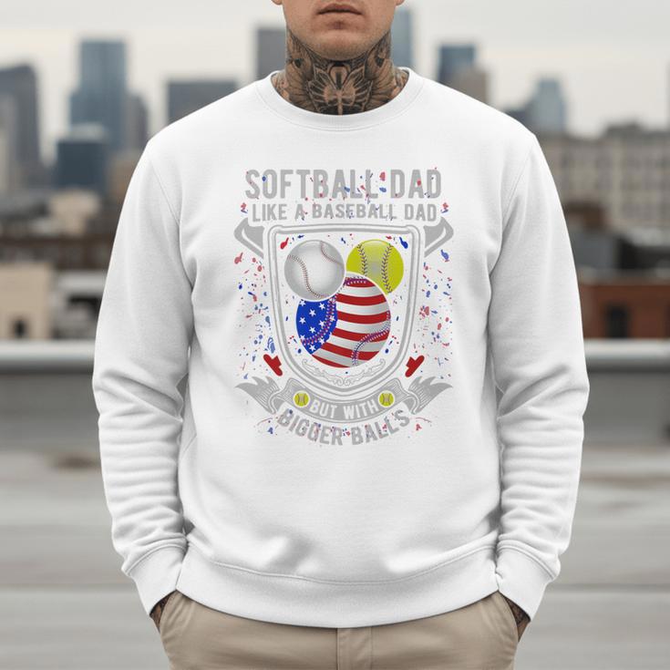 Softball Dad Like A Baseball Dad 4th Of July USA Retro Flag Premium Men Sweatshirt Softball Dad Like A Baseball Dad 4th Of July USA Retro Flag Premium Men Sweatshirt