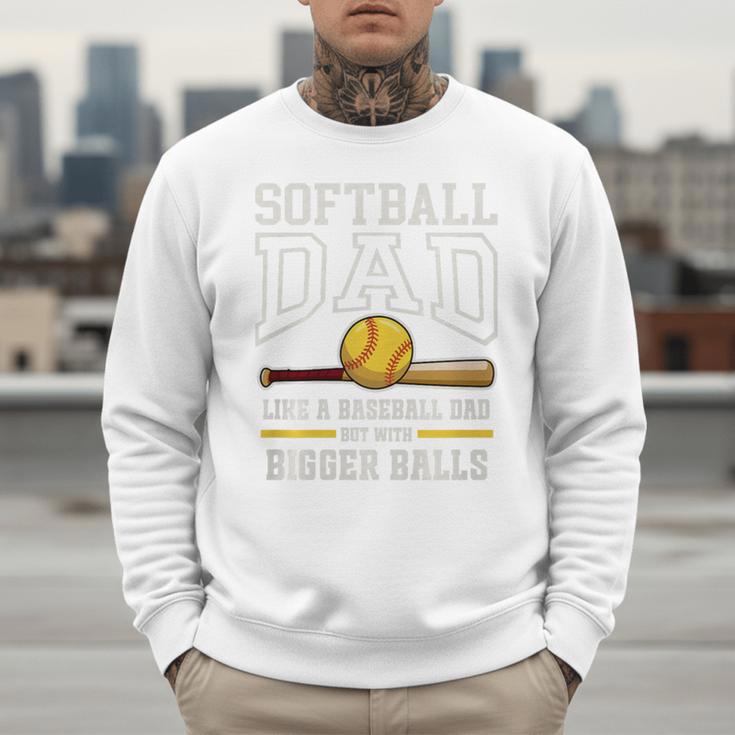Softball Dad Sports Humor Like Baseball Dad With Big Balls Premium Tri-Blend Men Sweatshirt Softball Dad Sports Humor Like Baseball Dad With Big Balls Premium Tri-Blend Men Sweatshirt