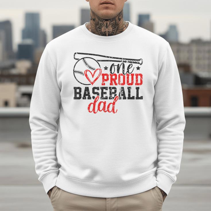 Vintage One Proud Baseball Dad Sporty Humor Men Sweatshirt