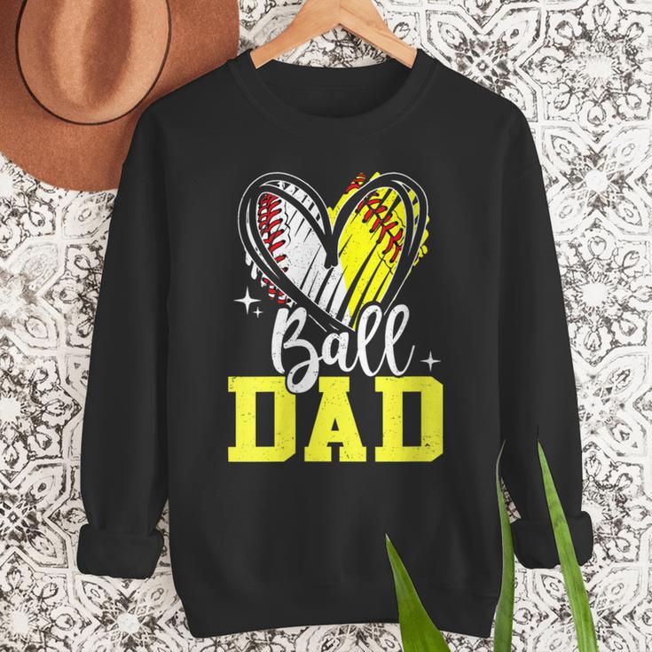 Ball Dad Softball Baseball Dad Fathers Day Men Sweatshirt