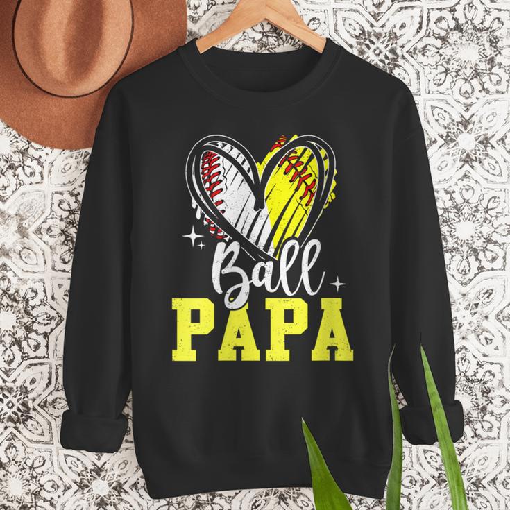 Ball Papa Softball Baseball Dad Daddy Men Sweatshirt Ball Papa Softball Baseball Dad Daddy Men Sweatshirt