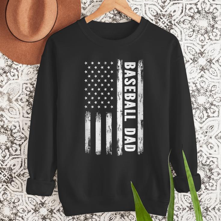 Baseball Dad American Flag Grunge Retro Vintage Father Men Sweatshirt Baseball Dad American Flag Grunge Retro Vintage Father Men Sweatshirt