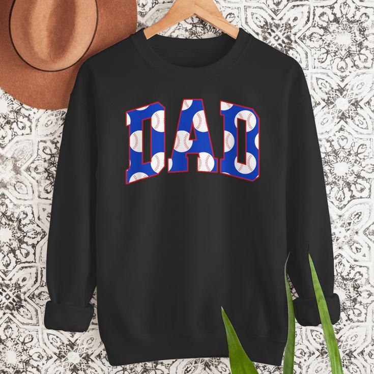 Baseball Dad Bold Varsity Style Letters Sport Themed Men Sweatshirt