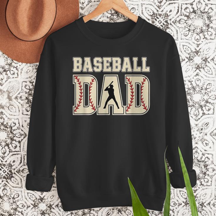 Baseball Dad Distressed Bold Stitch Graphic Sports Father Men Sweatshirt Baseball Dad Distressed Bold Stitch Graphic Sports Father Men Sweatshirt