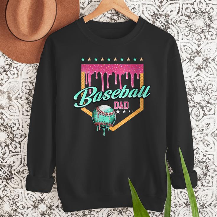 Baseball Dad Drip Home Plate Dripping Ice Cream Men Sweatshirt