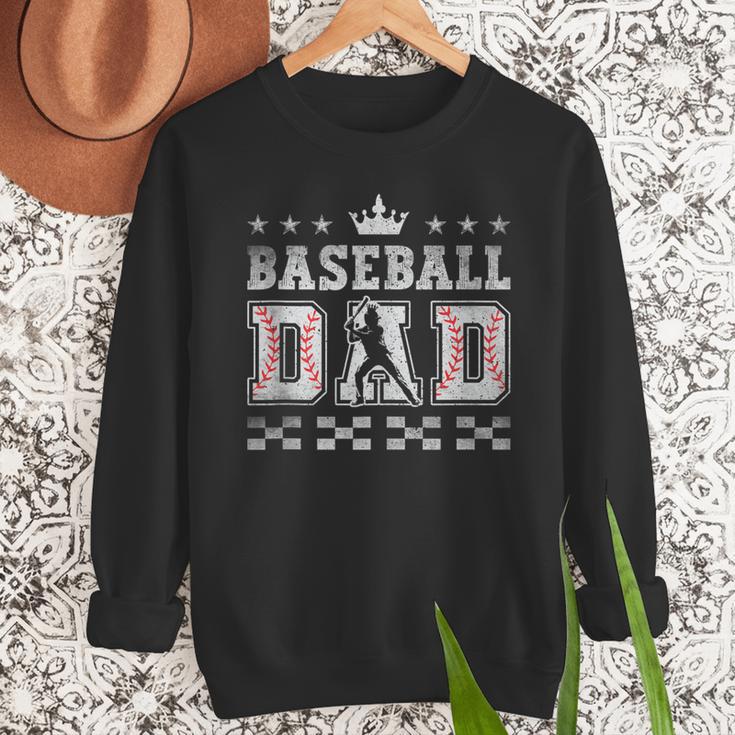 Baseball Dad Father's Day Baseball Father Retro Vintage Men Sweatshirt