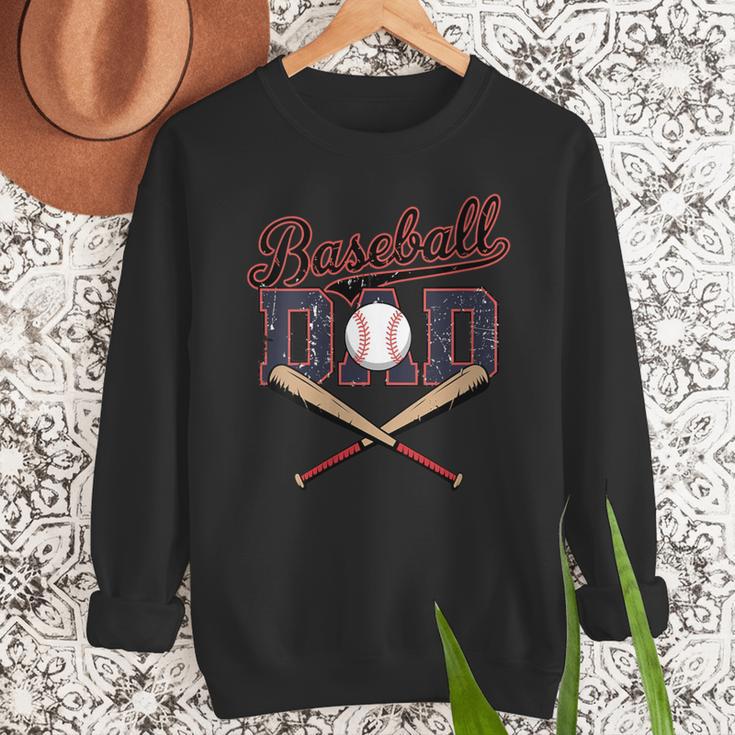 Baseball Dad Father's Day Vintage Retro Sarcastic Dad Men Sweatshirt